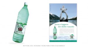 Restyling logo, packaging e pagina pubblicitaria Acqua minerale Val di Meti