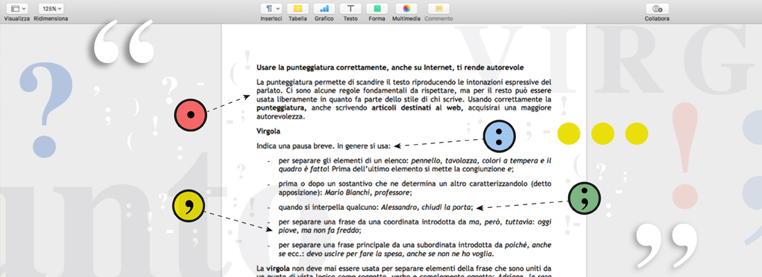 Usare la punteggiatura correttamente ti rende autorevole
