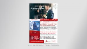 Pagina pubblicitaria per la ricerca di personale