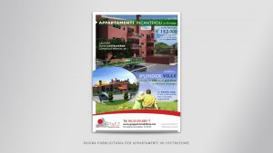 Pagina pubblicitaria per appartamenti in costruzione